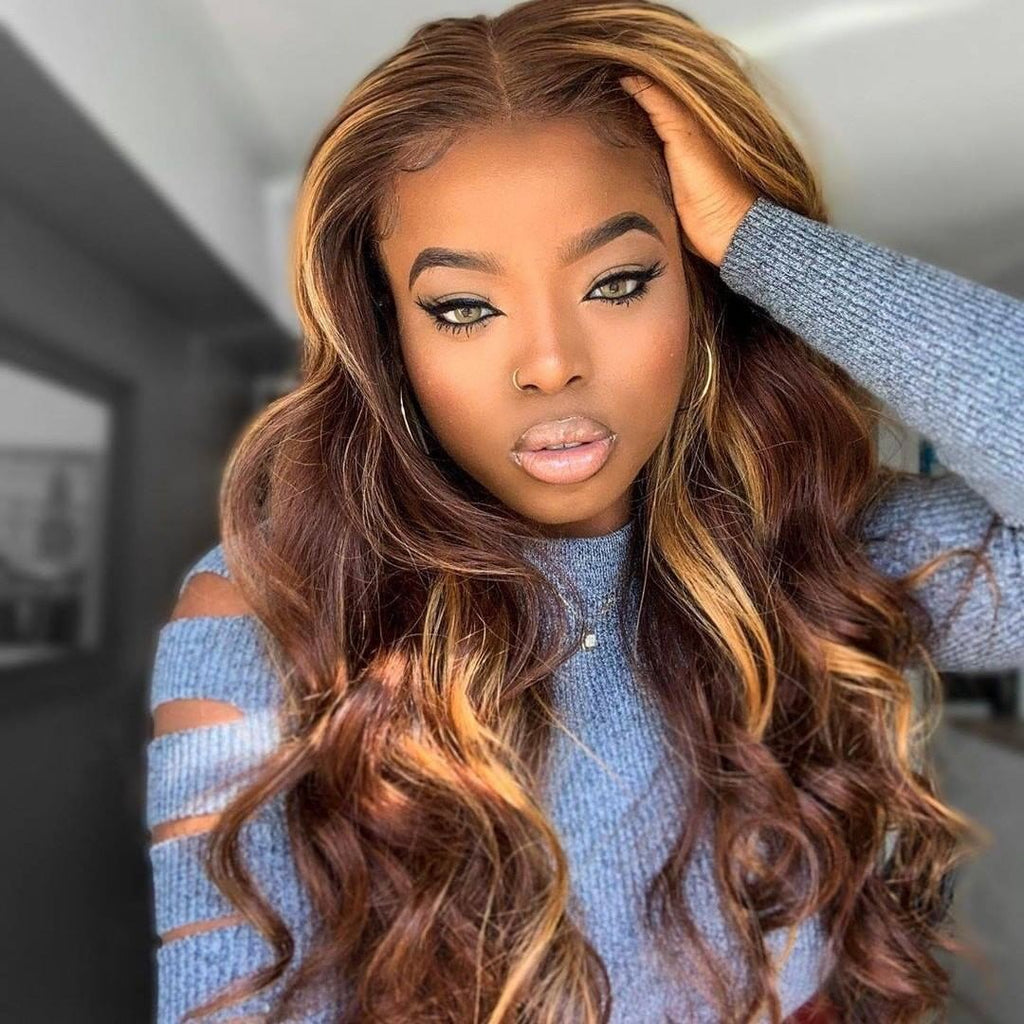#4/#27 Body Wave Highlight Lace Front Wig