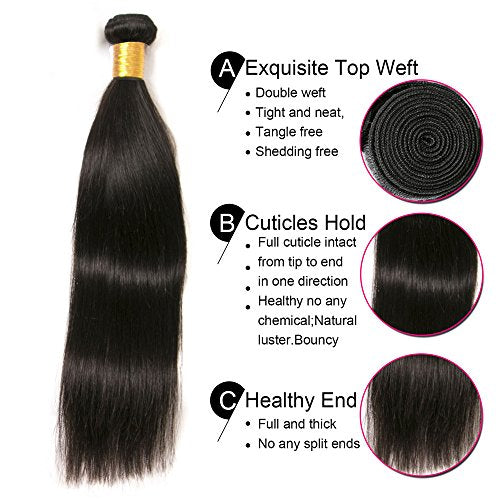 Up to 26 inch 1B Deep Wave Brazilian Human Hair- 4 Bundles