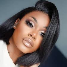 Kinky Straight Bob Lace Front Wig 150 density