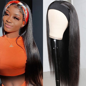 #1B 180% Density Straight Headband Wig