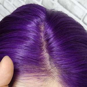 180 Density Straight Black Purple Ombre Bob Wig